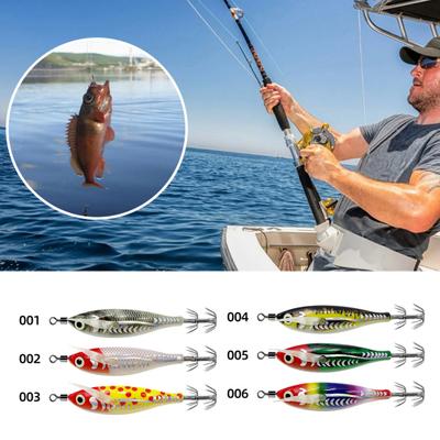 8CM/5.3G Shrimp Bait with Squid Jig Hook Swivel Luminous Realistic Bionic Artificial Lure Saltwater Freshwater Bass Walleye Trout Fishing Accessories