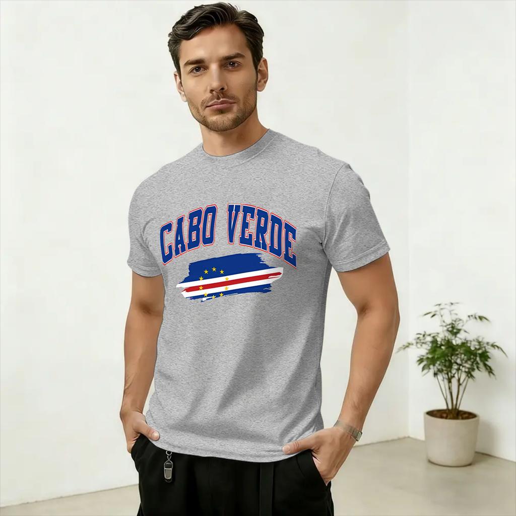 Cabo Verde Art Unisex T Shirts Novelty Tee Shirt Short Sleeve Round Neck TShirt Cotton Birthday Present Tops