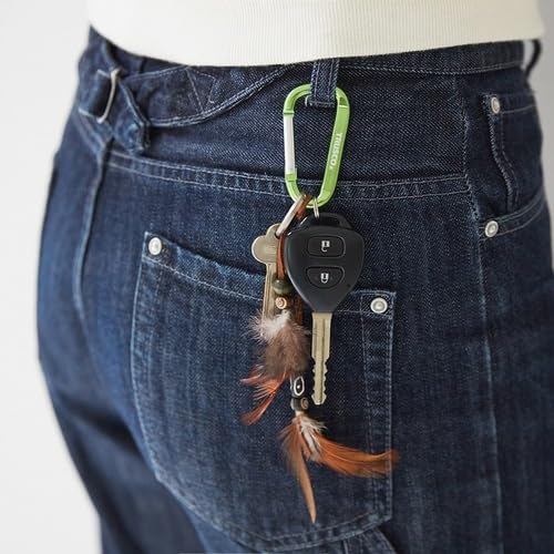 TRUSCO Carabiner, 8mm X 80mm, D-Type, Green