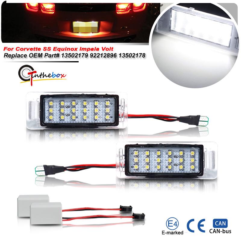 2x LED Licence Number Plate Light for OPEL VAUXHALL MOKKA X Insignia Sports Tourer Cadillac GMC Chevrolet Cruze Camaro Corvette License Plate Lights