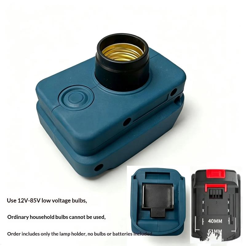 Lithium Battery E27 Light Socket Fits Multiple Battery Types For Bulbs Fans Led Lamps Ideal For Camping Outdoor Work Emergency