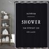 Minimalist English White Black Shower Curtain, Bathroom Decorative Shower Curtain, Waterproof Shower Curtain with Hooks