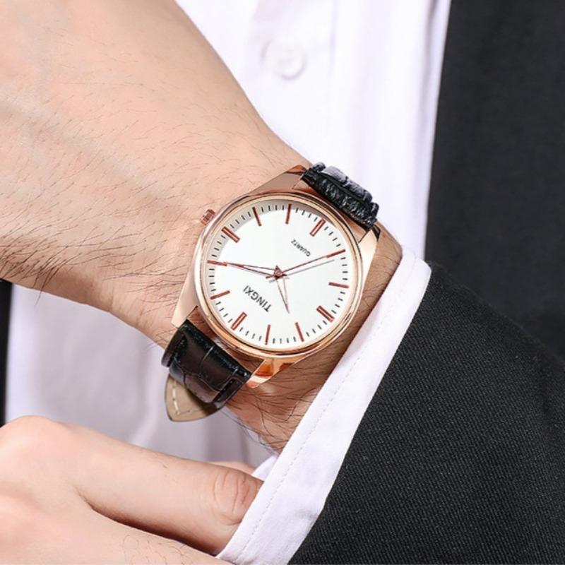 Luxury Business Men Watch Casual Quartz Watches for Men Clock Leather Strap Quartz Wristwatches Gift Relojes Para Caballeros