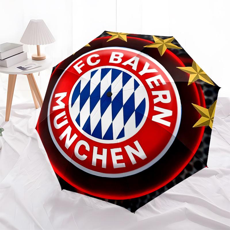 Bayern Munich, Football Club- Automatic Opening and Closing, 8-rib Structure Portable Umbrella, Suitable for Men and Women In All Seasons -