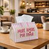 1pc Romantic Typographic Tissue Box | Durable, Love Phrase Illustration Suitable for Living Room Accent, Bedroom Decor, Encouragement Gifts, Workplace