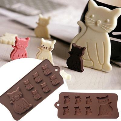 1 st kattkakform silikon 3D-kex fondant handgjorda bakverktyg harts choklad godisform