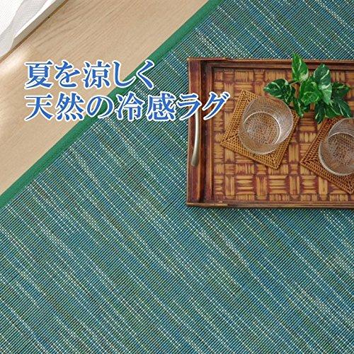 IKEHIKO Bamboo Rug Carpet DX Force Approx. 140 X 200cm Navy with Non-Woven Backing #5370650