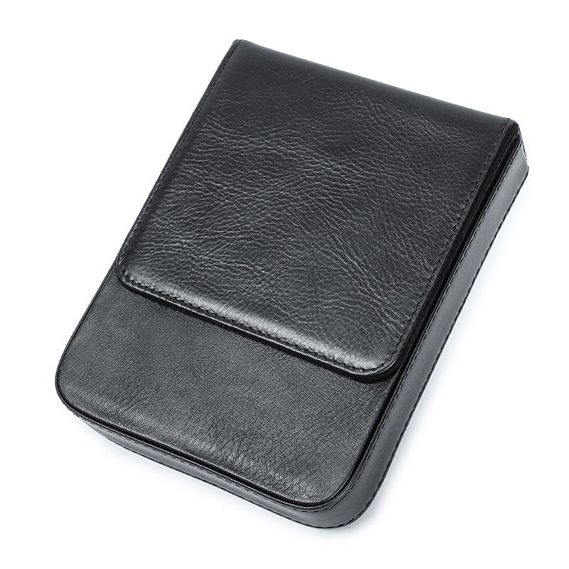 Handmade Genuine Leather 6-Piece Fountain Pen Case with Creative Drawer-Style Design