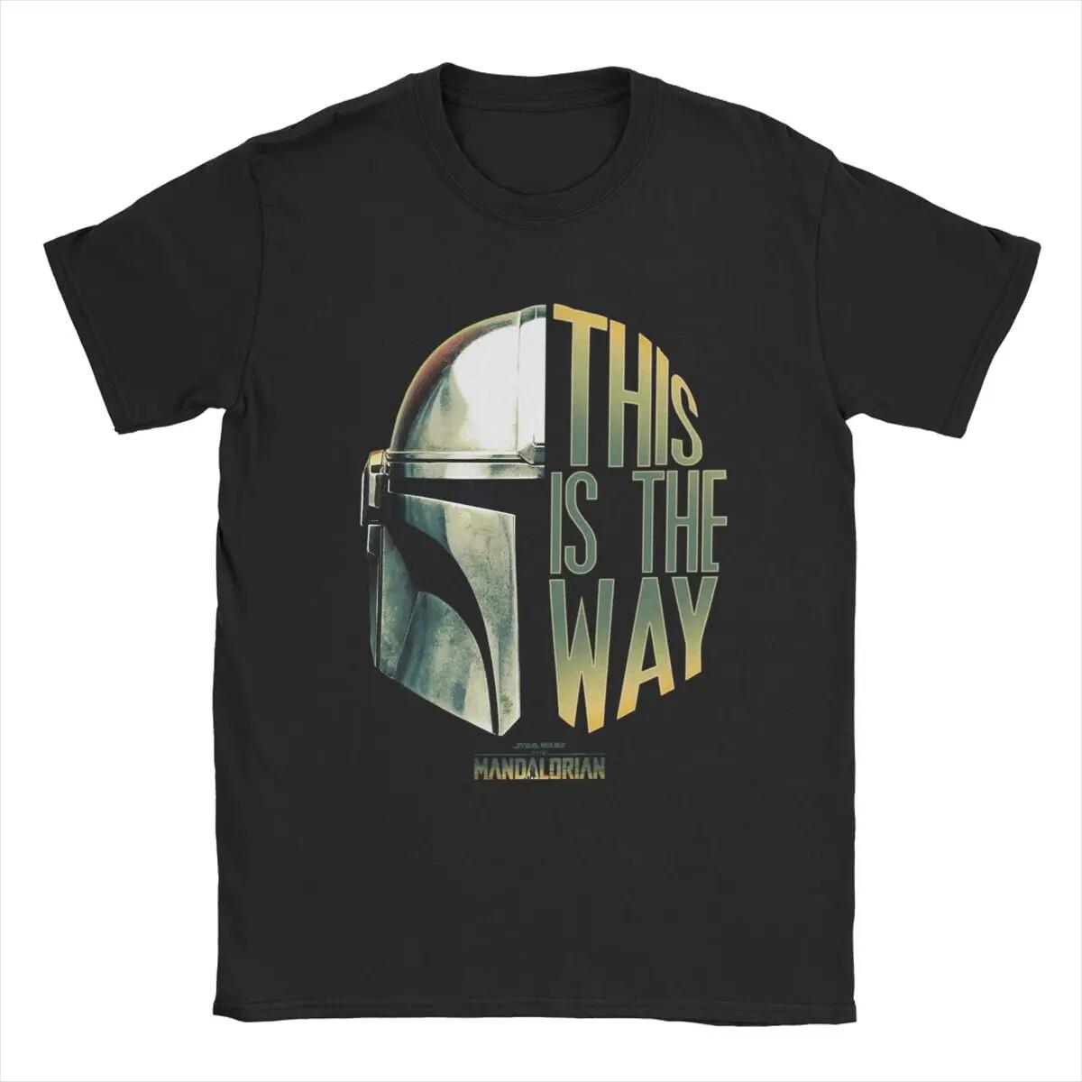 This Is The Way Helmet Mandalorians T-Shirts Men Casual Pure Cotton Tee Shirt XL