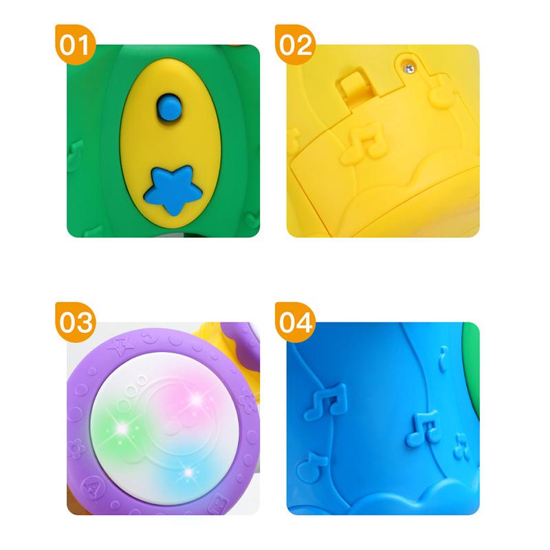 Handtrommeln für Kinder, pädagogische Instrumente, leuchtende, schlagende Handtrommel, verbessert das Rhythmusgefühl, lernt Musikspielzeug-Set als Geschenk