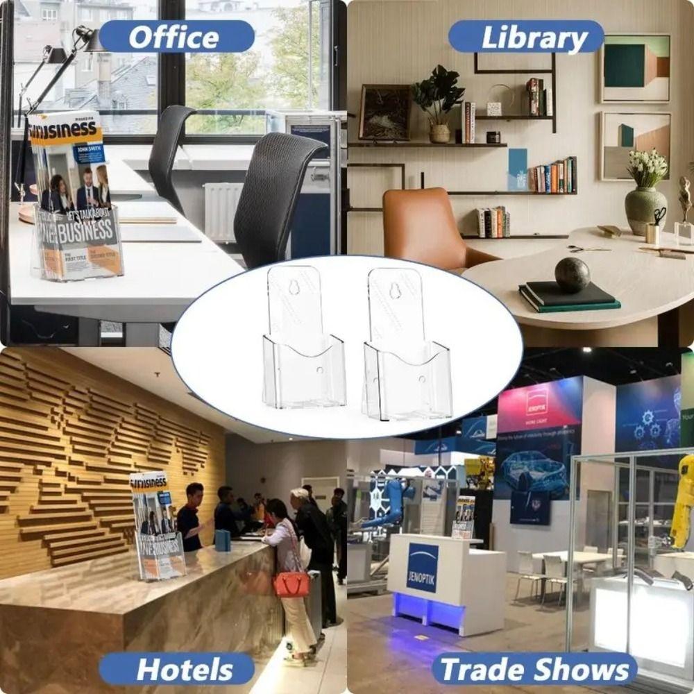 Acrylic A6 Brochure Holder Clear Wall Mount Literature Flyer Display Stand  Women