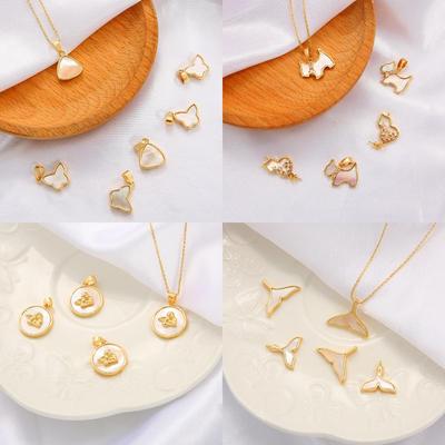 Connettore di fascino di conchiglia di farfalla del triangolo di rame per il materiale degli accessori del braccialetto della collana di DIY