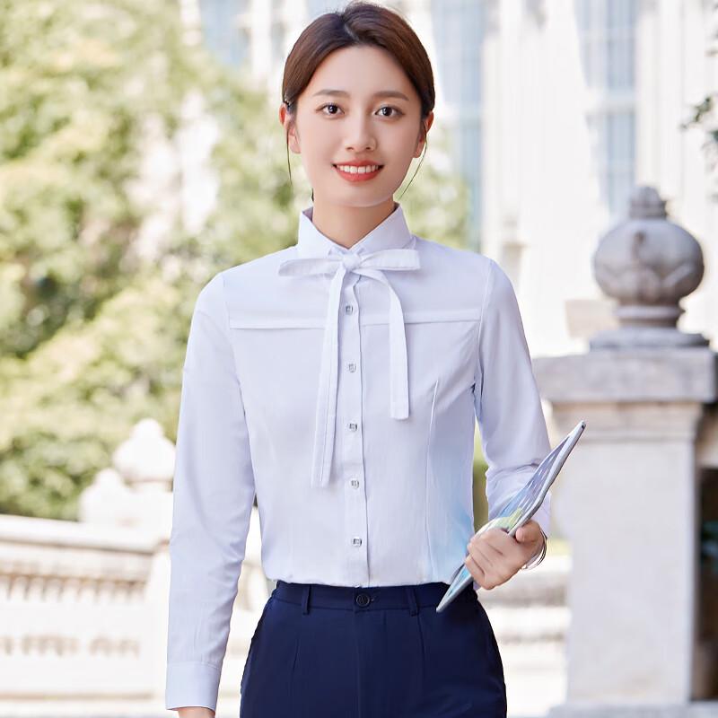 Tluoman Women s Scarf Collar Professional Blouse M