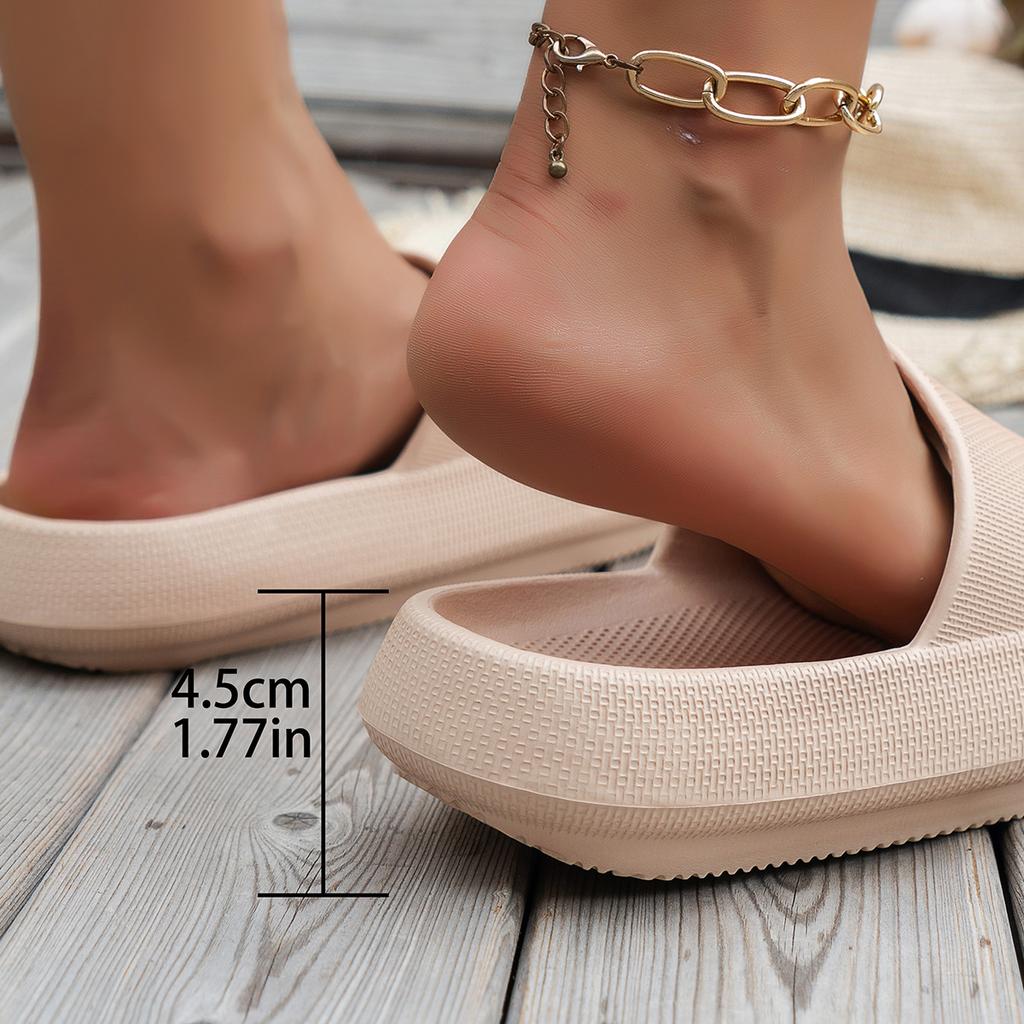 New CM thick-bottomed cool slippers women's summer indoor and outdoor home stepping on shit feeling bathing couple men height-increasing rubber a