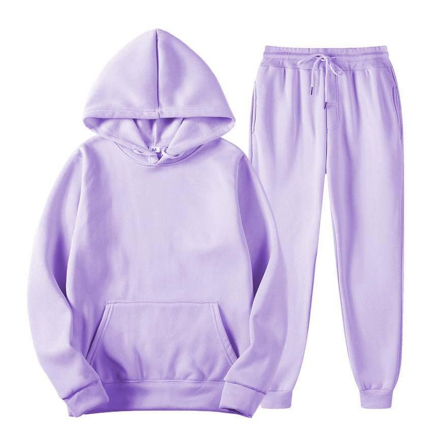 Modische Damen-Sets, einfarbig, warm, Kapuzenpullover, Sweatshirts und lange Hose, lockerer Damen-Sportanzug, Trainingsanzug, Sportbekleidung, zweiteilige Sets, Outfit, Playsuit