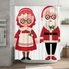 Tu Santa Claus Shower Curtain Christmas Holiday Festive Bathroom Decor Waterproof Backdrop Xmas Home Decoration Pattern Art