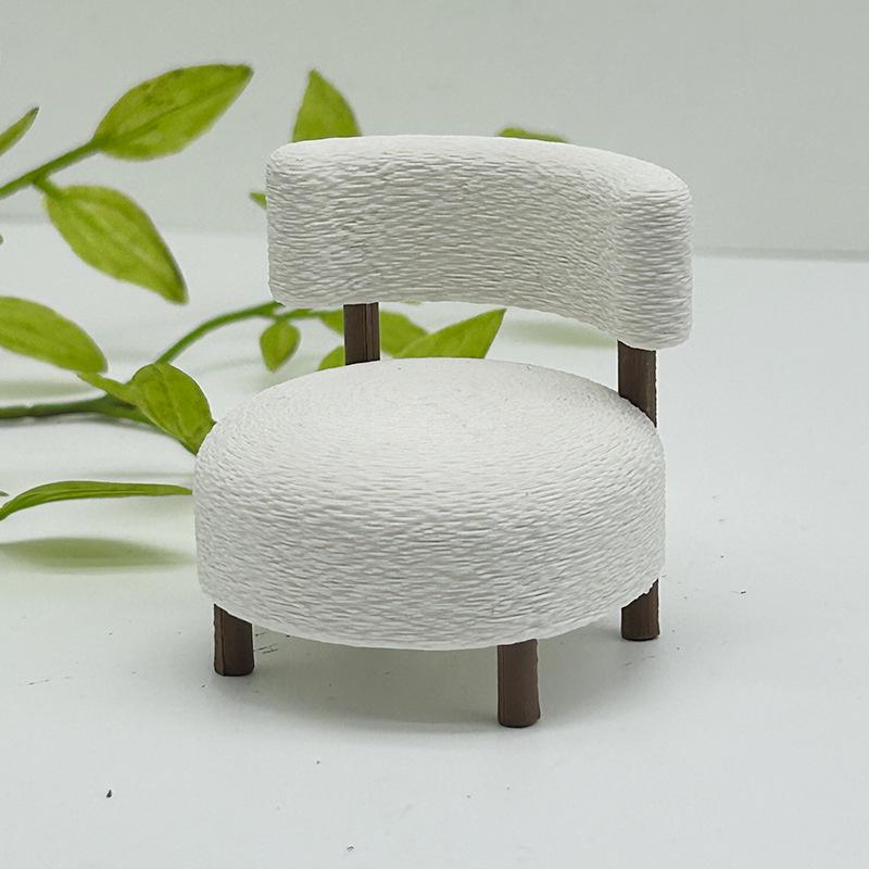 1:12 Dollhouse Mini Velvet Sofa Chair Replica - Disassemblable & Realistic Backrest Chair for Miniature Settings
