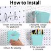 6Pack Pegboard Cups, Large Pegboard Bins with Hooks, Square Box Shape Pegboard Cup Holder Accessories for Garage Office Craft Room DIY Tools Playroom
