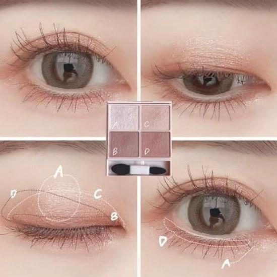 Canmake Silky Suffle Eyes (Matte Type) M06 Remagruge 3.8g Moisturizing Sheer Matte 4-Color Eyeshadow