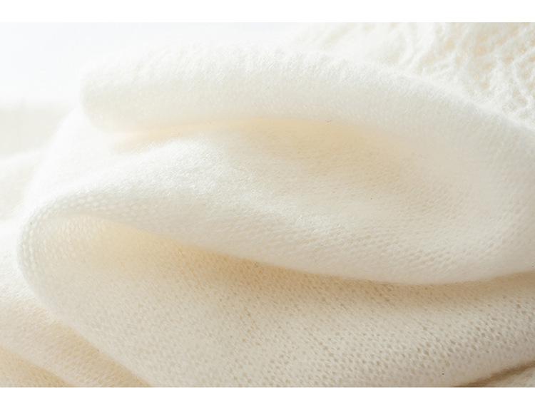 Women's Solid Color Cashmere Scarf: New Autumn/Winter Arrival, Versatile, Warm, Fashionable, Hollowed Design, Neck Guard