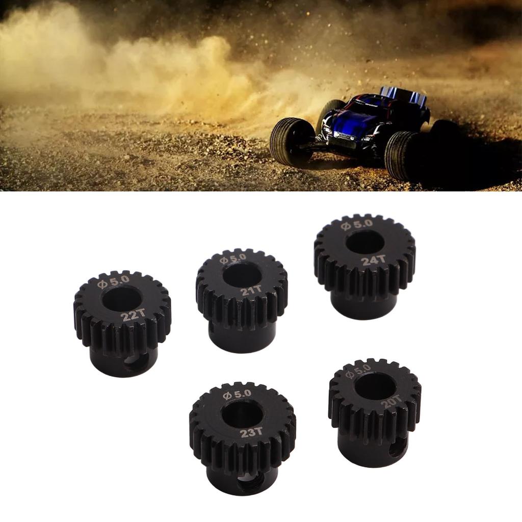 48DP Pinion Gear Set 5.0mm Chrome Molybdenum Alloy Steel 20T 21T 22T 23T 24T RC Motor Gear for Remote Control Car Motor