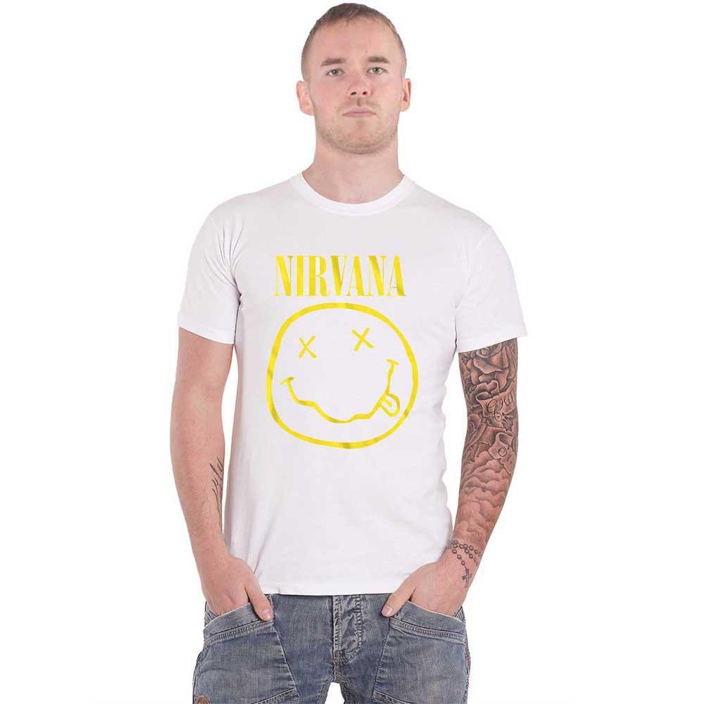 26 Nirvana T Shirt Yellow Smile Band Logo new Official Mens White Unisex T-Shirt XL