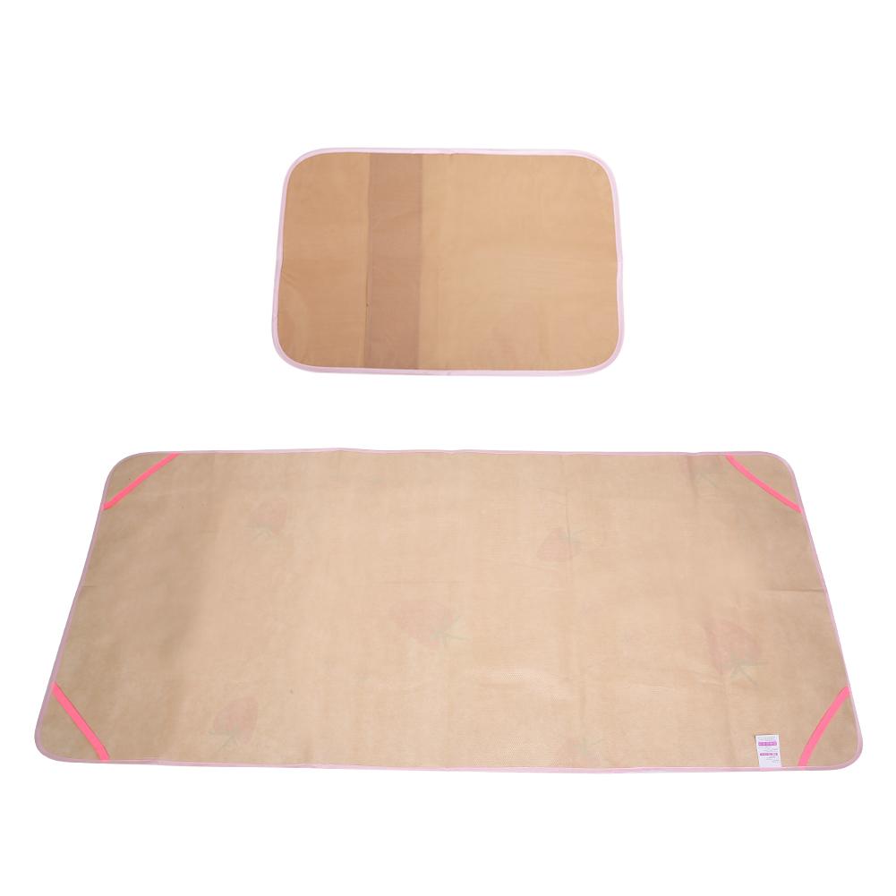 2Pcs/Set Cartoon Pattern Foldable Summer Cooling Sleeping Mat Air Conditioning Mat with Pillowcase