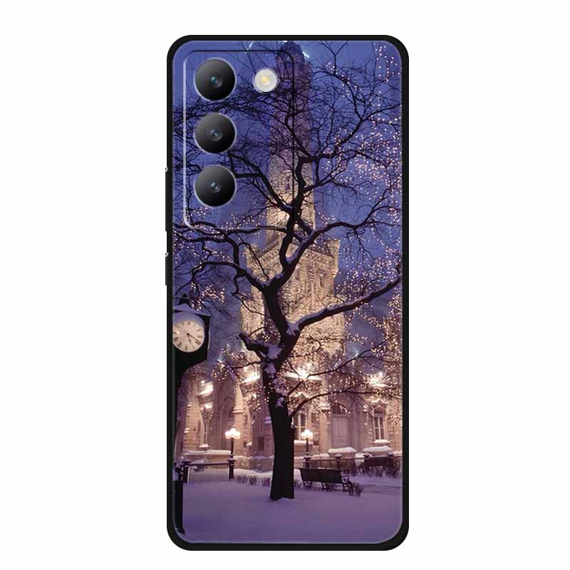 Für vivo V40 SE Hülle Luxus TPU Weiches Silikon Handy Rückabdeckung für vivo V40 SE 5G Schutz Stoßfest Blumen Mädchen Niedlich Hülle