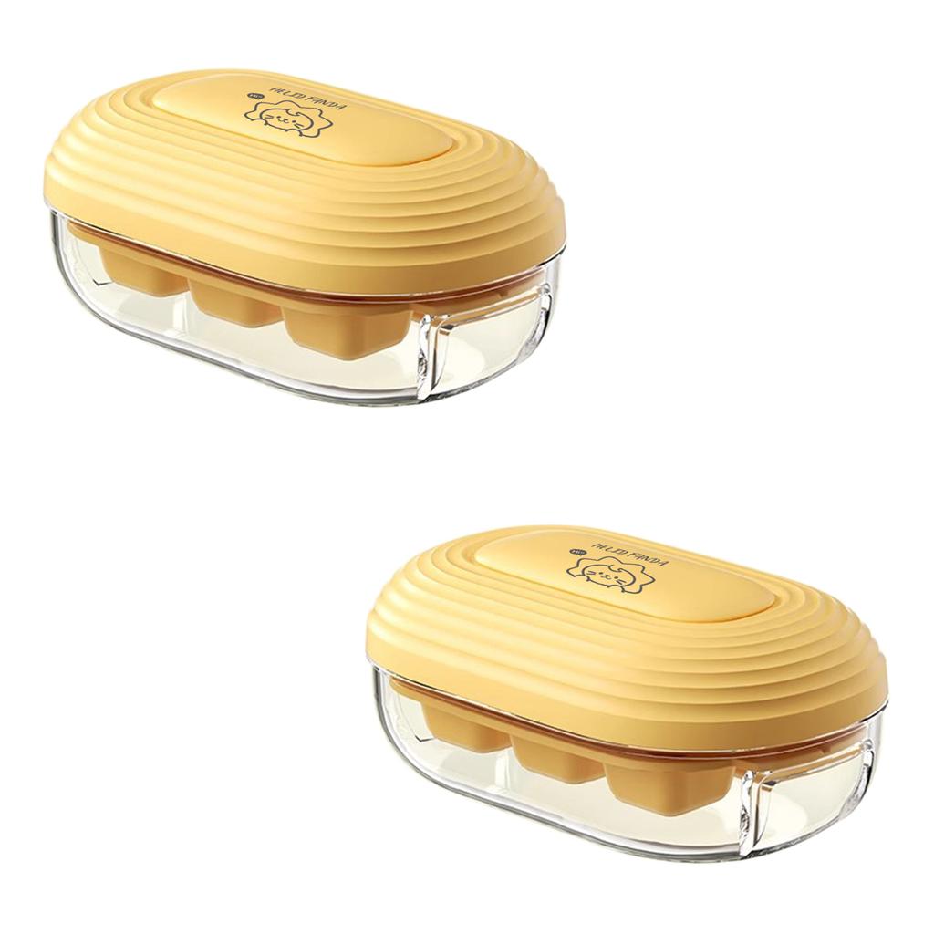 Refrigerator Mini Ice Cube Mold 6 Compartments Ice Cube Tray With Cover Summer Reusable Press Type Ice Box