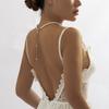 Retro Baroque Imitation Pearl Beaded Tassel Long Chain Back Chain Choker Necklace for Women Wedding Party Temperament Jewelry