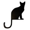 Wooden Black Cat Hook Multi-functional Home Bathroom Kitchen Cat Silhouette Key Hanger Decoration Pet Lover Gift