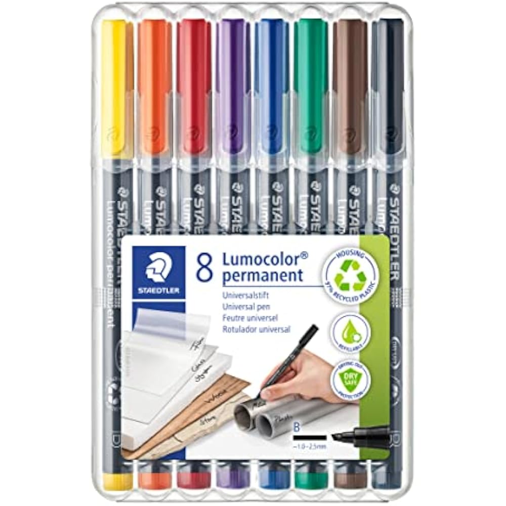 Staedtler permanent marker, lumo color, bold, 8 colors, 314, WP8