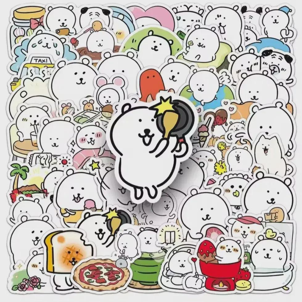 

Набор случайных наклеек с резьбой по дереву «Медведь-шутник» | Наклейки Daku Jokebear