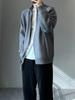 Men's Korean Style Double Zipper Stand Collar Knit Cardigan Jacket for Autumn and Winter Casual Wear