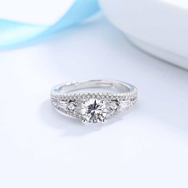 Lindon Classic Copper Alloy Zircon Ring Ladies Jewelry Wedding Promise Party Gift