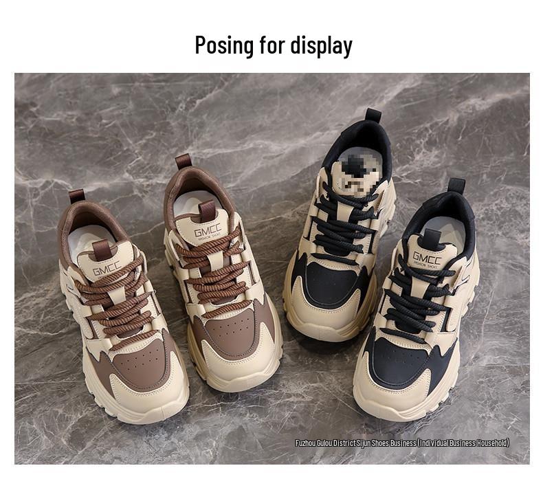 Women's 2024 Spring Dad Sneakers: Lightweight, Thick-Soled, Height-Boosting, Stylish Streetwear