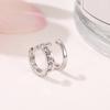 1Pc Women Rhinestone Double Layer Ear Cuff Clip On Earring Non Piercing Jewelry