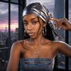 Retro Metallic Shiny Head Scarf Blingbling Style Punk Head Scarf Triangle Head Scarf  For Women