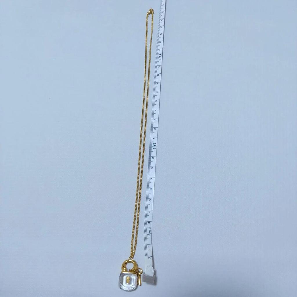 Used Good Condition Swarovski Cadena Padlock Key Necklace Gold Crystal SWAROVSKI