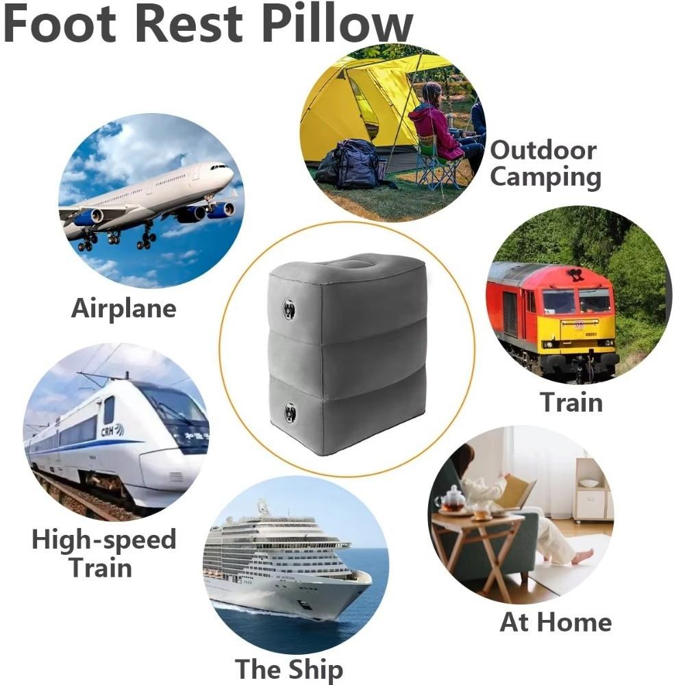 Three Layers Leg Cushion Pillow Height Adjustable Inflation-Airplane Footrest  Outdoor Chair