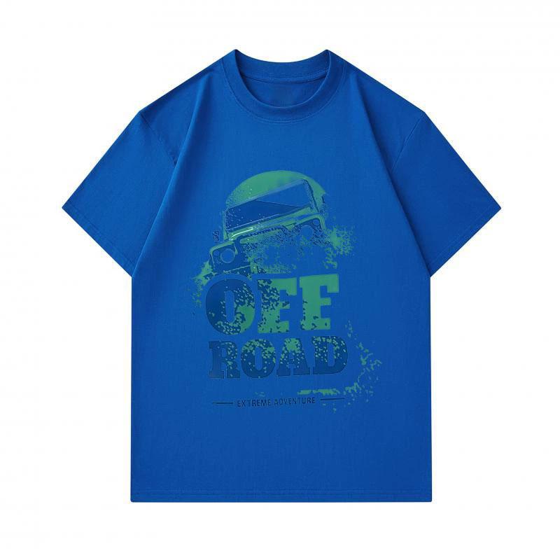 Men's 100% Cotton Crew Neck Short Sleeve T-Shirt, Off Road Extreme Adventure Offroad Vehicle Print Casual Comfortable Breathable Tee for Outdoor Enthu
