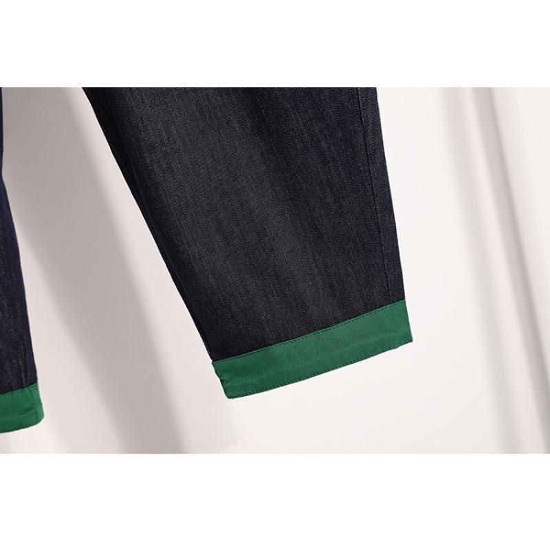 DIMANAF 2025 Plus Size Spring Jeans Long Harem Pants Women Casual Basic Trousers 5XL High Waist Elastic