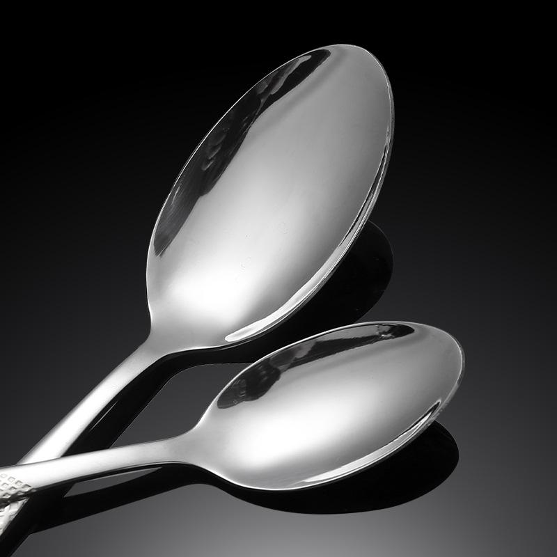 Gilded Star Diamond Stainless Steel Tableware Set: Steak Knife, Fork, Spoon, and Teaspoon