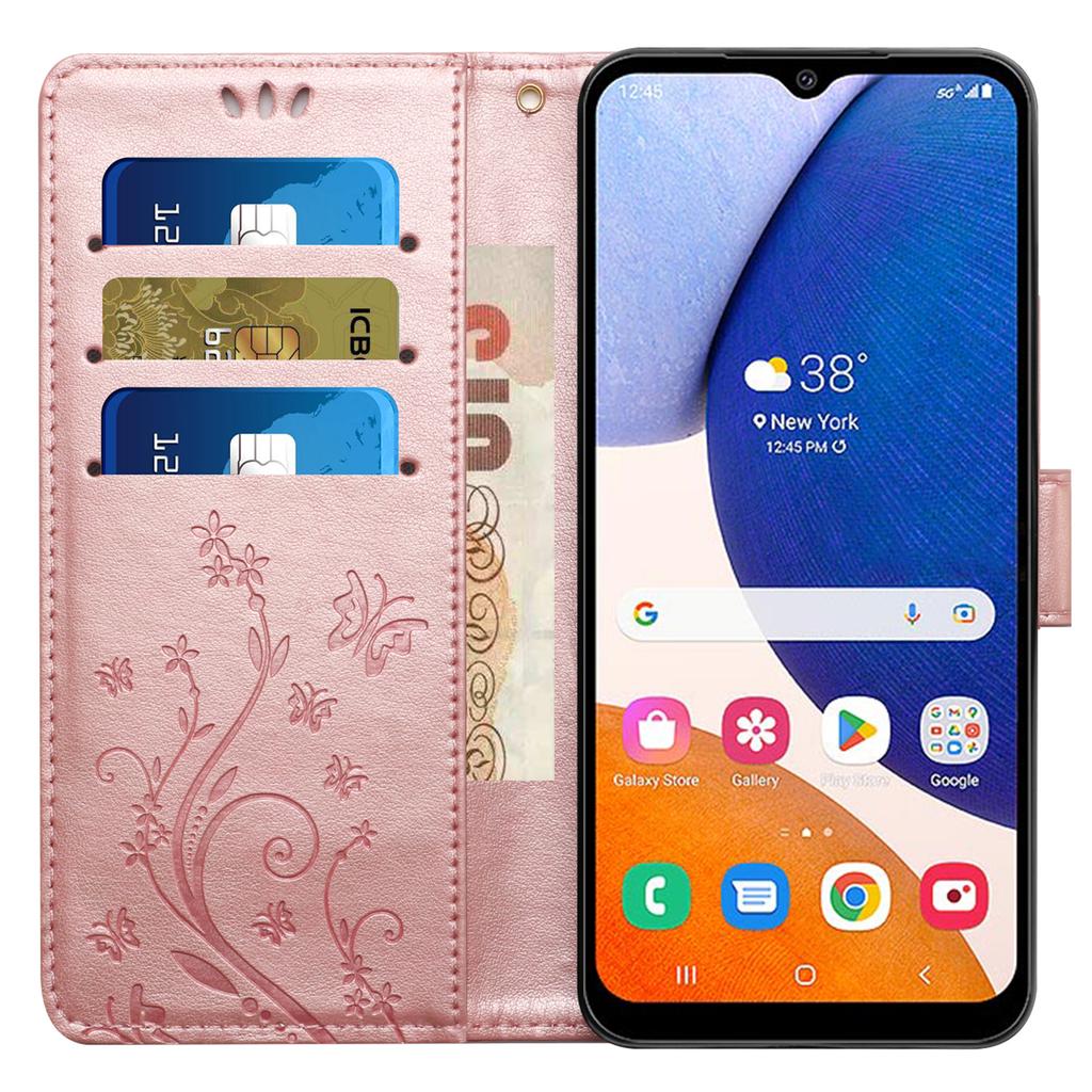 For Samsung Galaxy Xcover6 Pro 5G Wallet Phone Case Butterfly Floral Leather Flip Cover