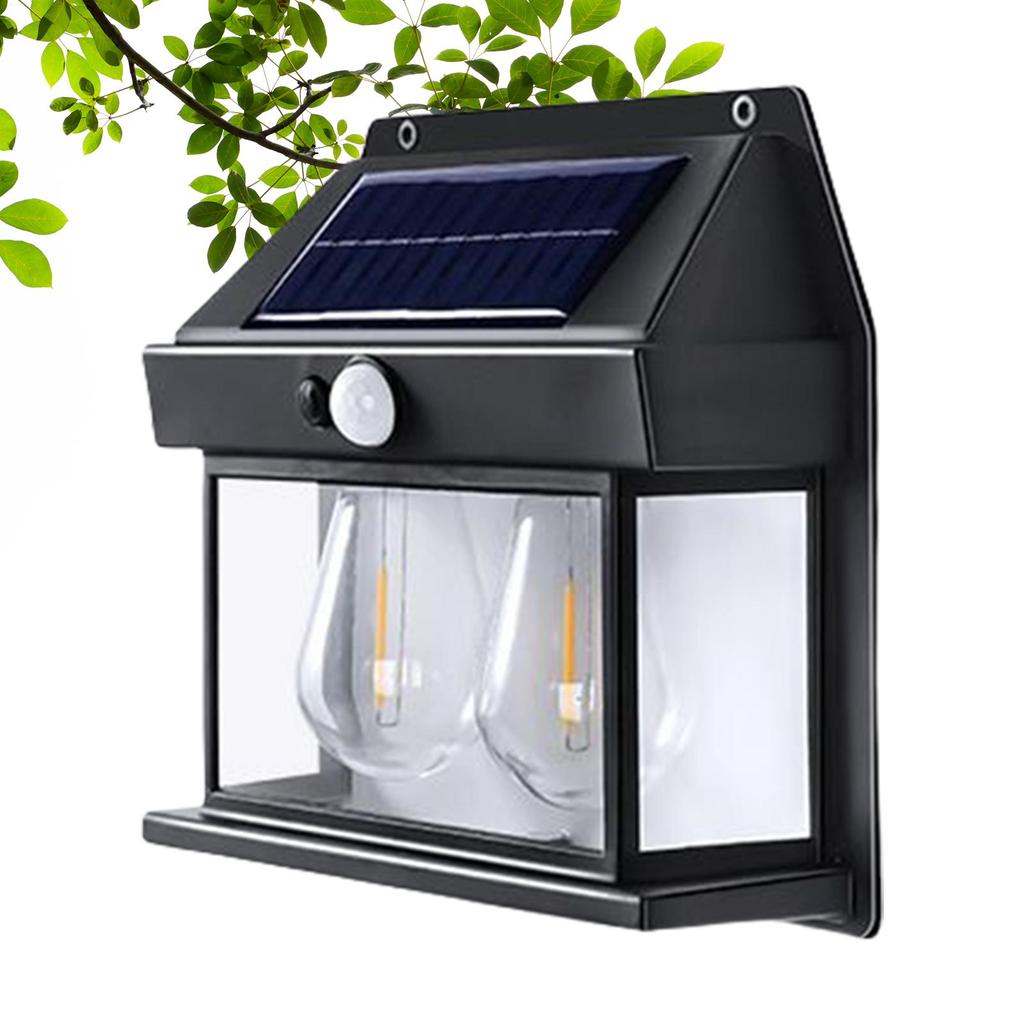 Solar Fence Lights Fence Solar Lights Outdoor Waterproof Wall Lamp Waterproof Motion Sensor Rechargeable Bright Lighting With 3