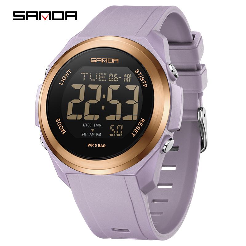 SANDA 2199 Luxury LED Display Digital Watch for Men Shockproof Mens Wristwatches Sport Waterproof Countdown Relojes Para Hombre