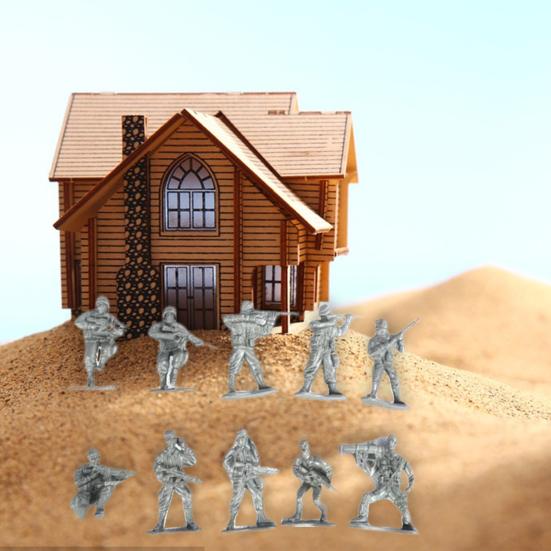 100Pcs Soldier Model Kit Play Sandtray Warrior Doll Fighting Scene Plastic Static Model Ornament Soldier People Military Model Children