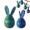 Handmade Hollow Rabbit Egg Hollowed Out Easter Eggs Figurines Easter Bunny Egg Printed Toy Home