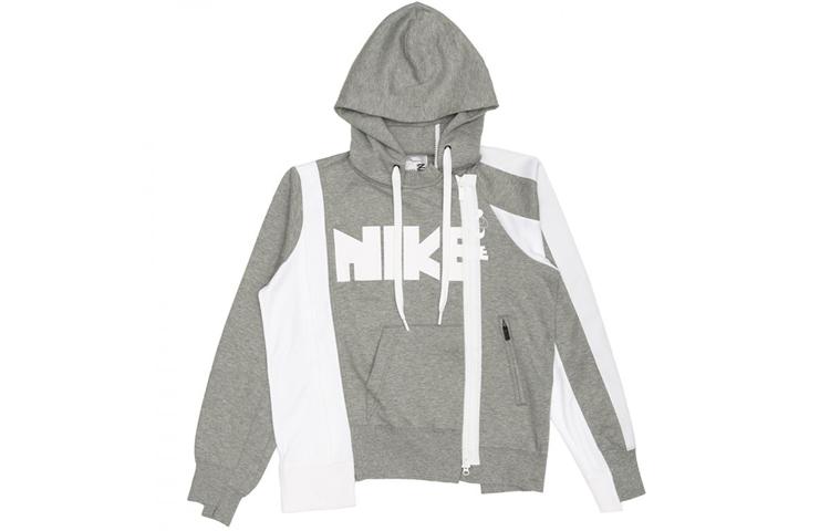Nike x Sacai Double-Zip Hoodie  Dark Grey Heather/White  CD6303-063 S
