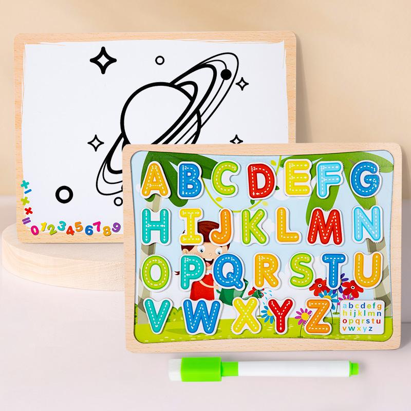 2-In-1 Magnetic Puzzle Board - With Magnetic Puzzles And A Doodle Board To Help Children Learn And Engage In Creative Drawing